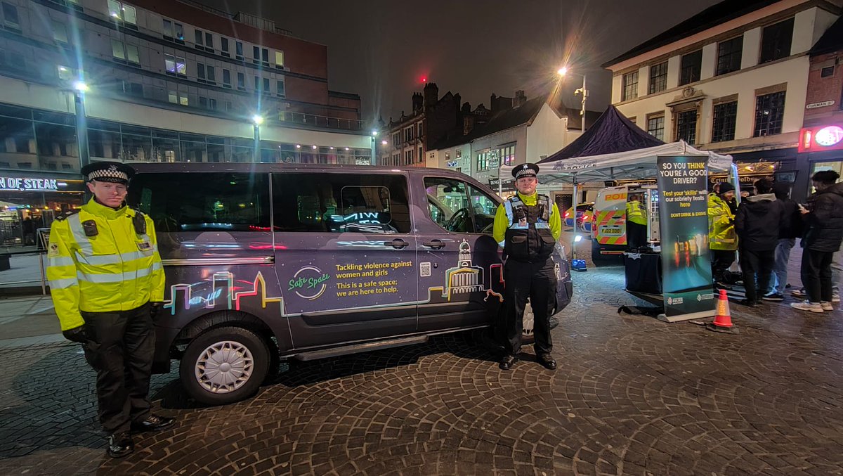 Community Protection Officers joined <a href="/nottspolice/">Nottinghamshire Police</a> on Friday &amp; Saturday night for their drink driving roadshow at Trinity Square, showcasing the Safe Space van as part of the #safespacepledge. To learn more, visit nottssvss.org.uk/consent-coalit…