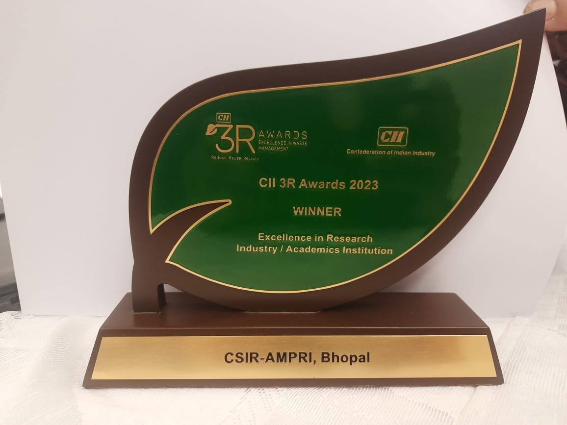 CSIR_IND's tweet photo. #Congratulations to CSIR-AMPRI, #Bhopal for winning the @FollowCII 3R (Confederation of Indian Industry - #Reduce, #Reuse, #Recycle) #Awards 2023.  The Award is for @CSIRAMPRIBhopal's excellence in managing #wastes through innovative solutions. https://t.co/2RvssiTxYX
