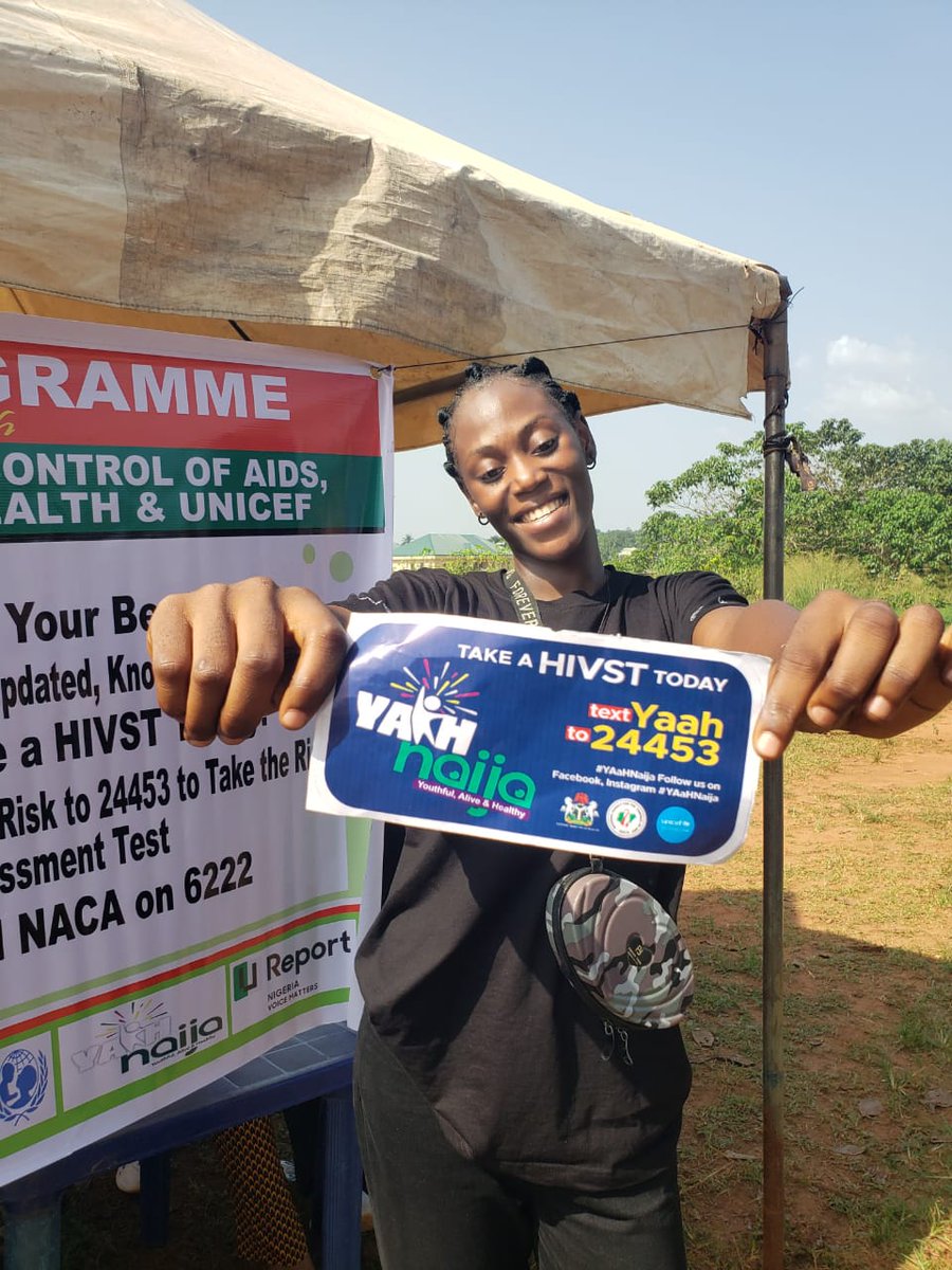 She is Youthful, Alive and Healthy! Meet one of our outreach facilitators in Anambra state, taking communities by storm and empowering adolescents and young people to know their HIV risk profile! #YAaHNaija @UNICEF_Nigeria @NACANigeria @LaVicckk @educel2000