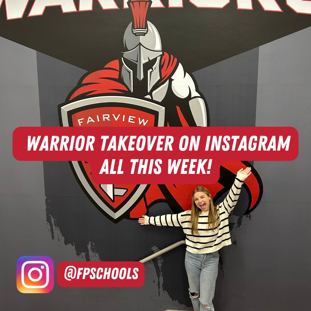 FPSchools's tweet image. Join us all this week for the Warrior Takeover on Instagram (@fpschools) featuring students from Fairview High School! 📸

#WarriorPride #FHSTakeover