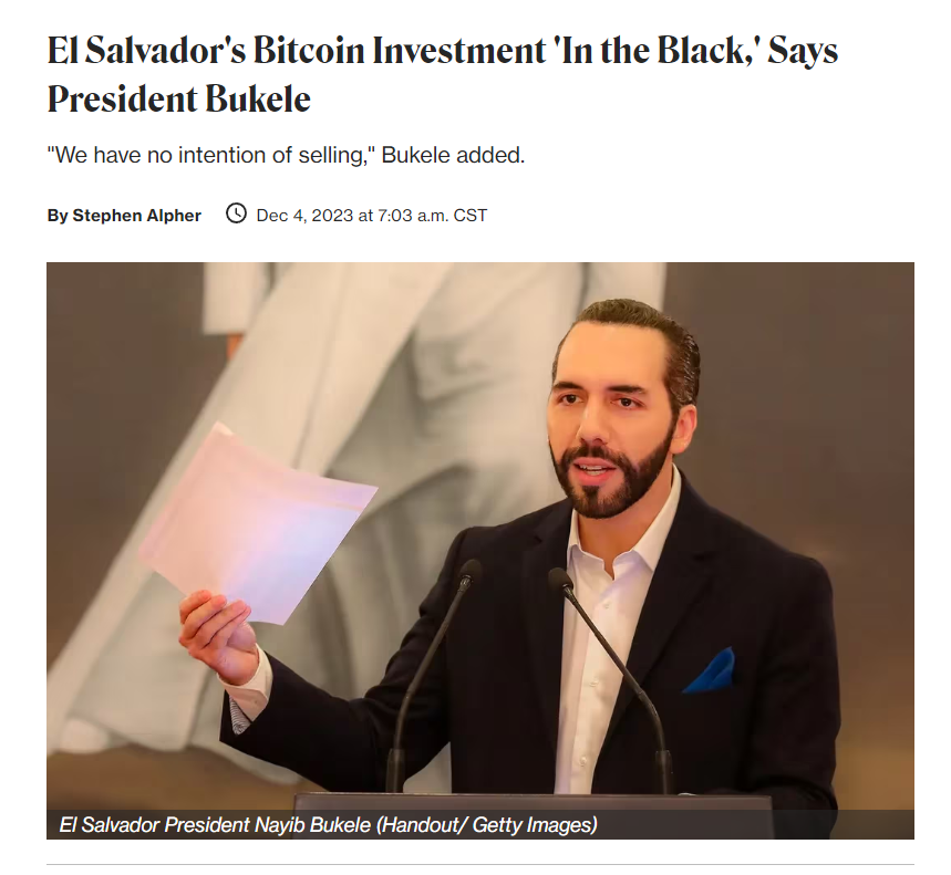 El Salvador has been the butt of so many jokes over the past few years because of their investment in Bitcoin. A year from now the critics will be eating their words and we'll all be discussing El Salvador's success.