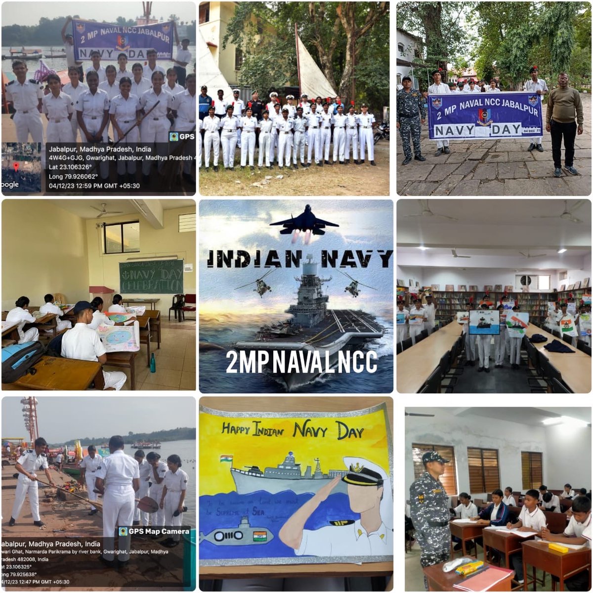 Towards  Navy Day, rallies, poster making competitions was conducted in schools and colleges with high josh.. Swachh bharat abhiyan was conducted in Gwarighat  by cadets of 2 MP Naval Unit , Jabalpur .Cadets participated with josh and high spirits!!