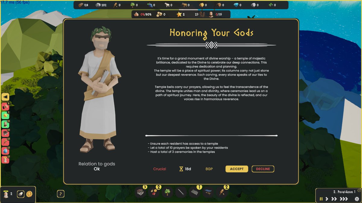 AncientPolis's tweet photo. The gods  in AncientPolis🏛️🏛️ sometimes have very big tasks for you.

If you fail or don't accept it, bad things will happen...

#ancientpolis #lowpoly #indiedev #gamedev #indiegame #indiegamedev #madewithunity #indiegames #gamedevelopment #unity3d https://t.co/sECBRY0nSH