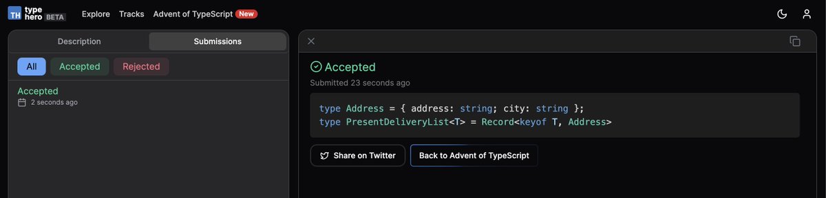 aminoxix's tweet image. yesterday done with rest 3s, maybe a spoiler for day 4!

#AdventOfTypeScript