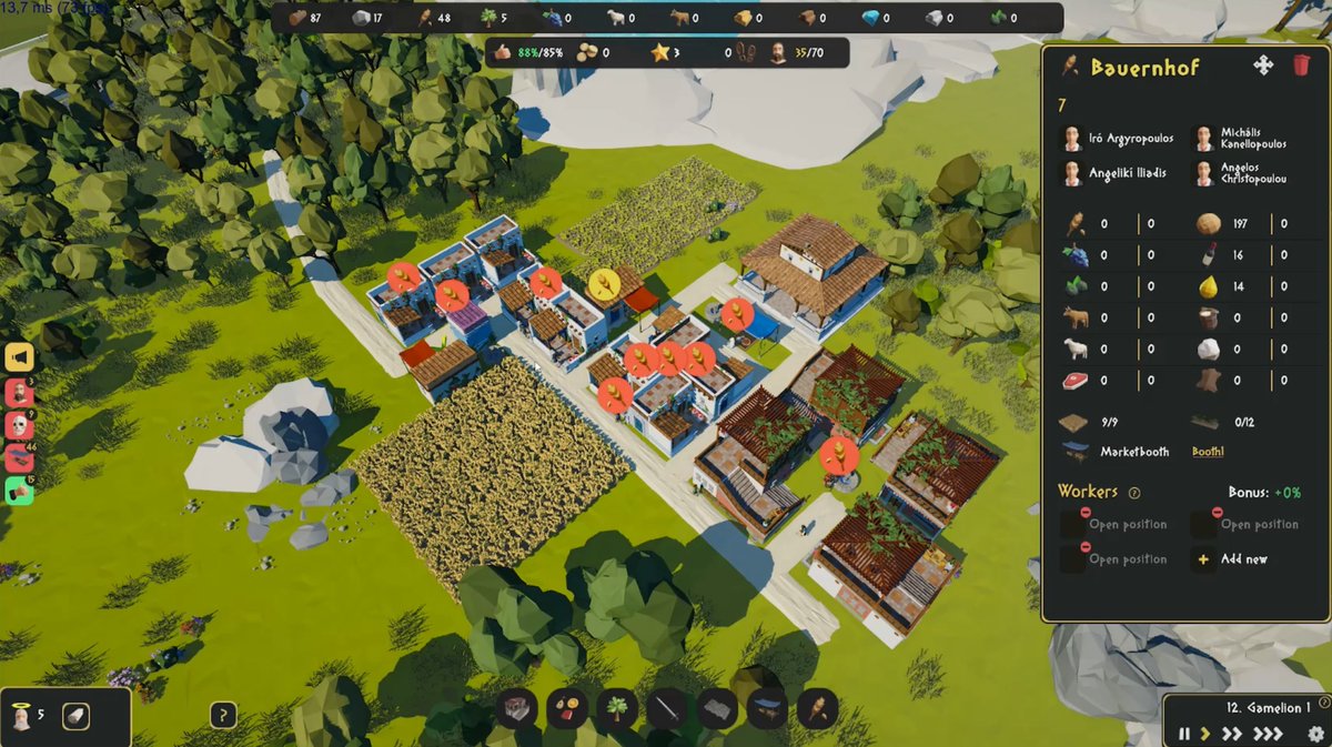 AncientPolis's tweet photo. Hey #screenshotsaturday 📷📷📷

Some new in-game impressions. Looking at the farm right now

#ancientpolis #lowpoly #indiedev #gamedev #indiegame #indiegamedev #madewithunity #indiegames #gamedevelopment #unity3d https://t.co/FnYOsF17Kn