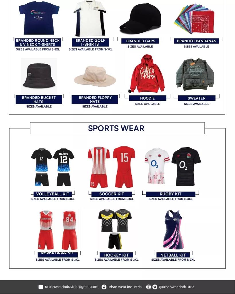 Urban_wear_Ind's tweet image. We offer the following services :

Corporate wear
Corporate gifts
Promotional wear
Protective wear
Uniforms

Branding services
#DTFprintingservices
#advertisingbanners
#Screenprinting

Visit us at No 22 Coventry Road Belmont Bulawayo

Contact us 0772741407