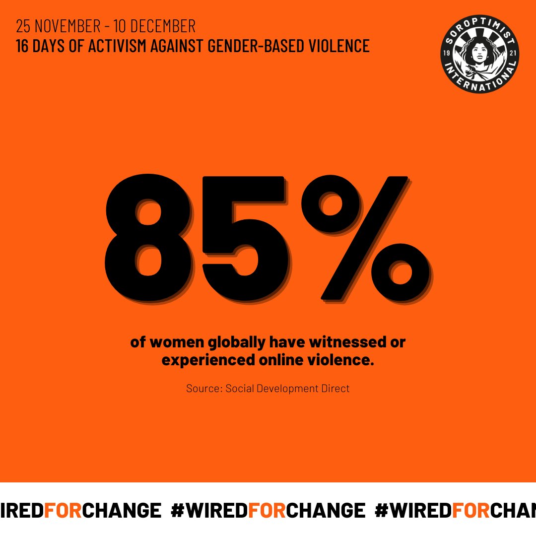 "Together, we challenge the negative influence of technology and unite to create a world where everyone is treated with dignity, both online and offline." #16DaysOfActivism #OrangeTheWorld #soroptimist #EndViolenceAgainstWomen #wiredforchange @SIGBI1 <a href="/UKPACc/">UKPAC</a> <a href="/silibertas/">SI Libertas</a>