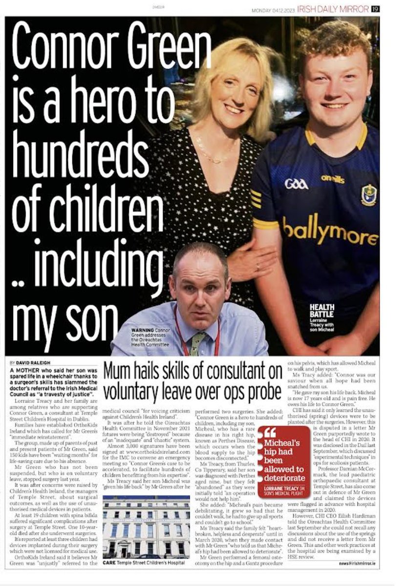 OrthoKidsIreland (@orthokids_irl) on Twitter photo "Connor was our saviour when all hope had been snatched from us. He gave my son his life back. Michael is now 17 years old and is pain free. He owes his life to Connor Green" <a href="/IrishMirror/">Irish Daily Mirror</a>
#weneedourdoctorback "Connor was our saviour when all hope had been snatched from us. He gave my son his life back. Michael is now 17 years old and is pain free. He owes his life to Connor Green" <a href="/IrishMirror/">Irish Daily Mirror</a>
#weneedourdoctorback