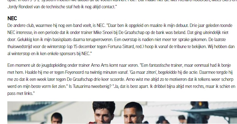 SanderBerends1's tweet photo. @arnoarts10 Mooie anekdote in mijn interview met Jordy Tutuarima over zijn trainer Arno Arts in de jeugd van NEC. "Arno wist me altijd zo te motiveren dat ik telkens weer scherp werd en mijn beste vorm liet zien." https://t.co/xlmAMuBCHp https://t.co/FBaQjWyRSV