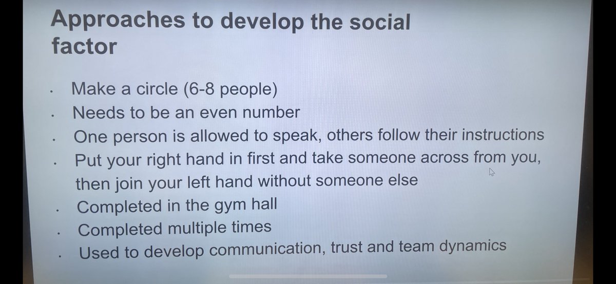 PeKilpatrick's tweet photo. SP PE this morning we continue to focus on the Social Factors Impact on Performance. As part of our PDP we looked at Team Work and Communication, I mean who doesn’t love a human knot on a Monday morning! 👟👟🧍‍♀️🧍‍♂️🪢 #PE #edutwitter #PhysicalEd @Kilpatrickscho1 https://t.co/s94iWYpbl4