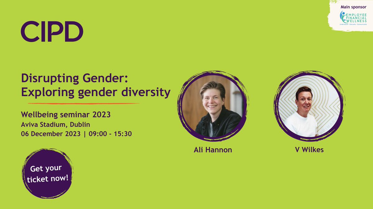 There's still time to get your ticket for our #Wellbeing seminar! ow.ly/IxUn50QeXpw

Through frank conversation &amp; engaging storytelling, Ali &amp; V (two passionate #EDI activists) will show us how we can create a supportive environment for non-binary people &amp; gender diversity.