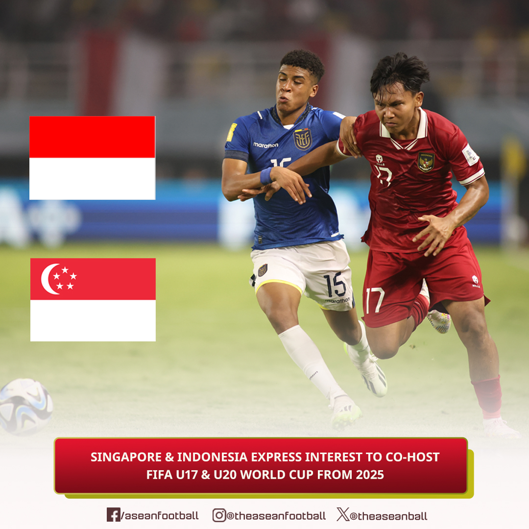 🇮🇩🤝🇸🇬 The Football Association of Singapore (FAS) has signed a letter  of intent to discuss and consider jointly hosting future editions of either  FIFA U20 or U17 World Cup with Football Association