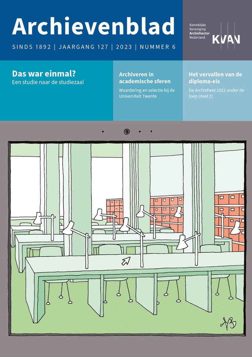 Het nieuwe <a href="/archievenblad/">Archievenblad</a> heeft als thema #waardering met o.a.
* waardering van studiezaalgebruik <a href="/stadsarchief/">Stadsarchief Amsterdam</a>
* waardering en selectie in de archiefbibliotheek
* waardering van ‘triviale’ aspecten van archiefstukken <a href="/NHArchief/">NHArchief</a>
* Stand van zaken @marleenstikker &amp; <a href="/GerardAlberts1/">Gerard Alberts</a>