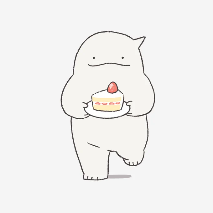 みんなのタイムラインにケーキを運んでるオバケ 