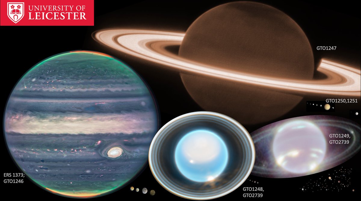 LeighFletcher's tweet photo. I'm looking for a new Planetary Atmospheres #PhD student to join our team @PhysicsUoL  in Sep 2024! The student will use infrared spectroscopy from #JWST to explore the ever-changing atmospheres of Jupiter, Saturn, Uranus &amp; Neptune. 

https://t.co/3UWVhwOIUe
📷 NASA/ESA/STScI++ https://t.co/4W1z3I6iSU