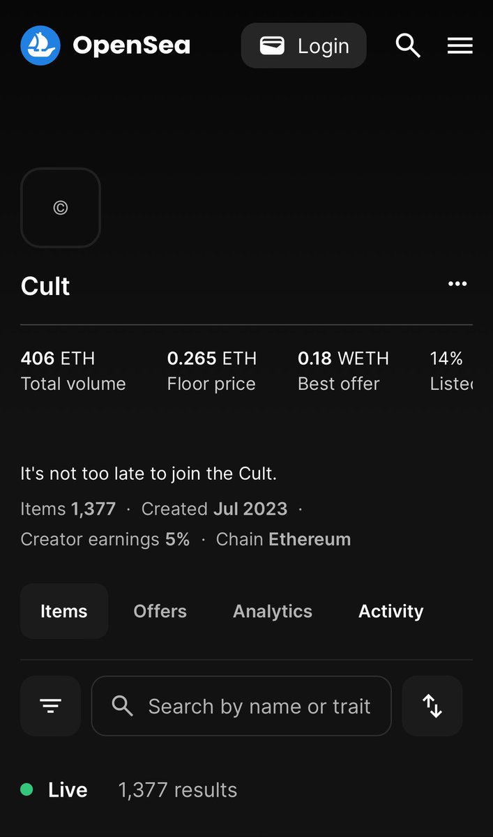 If you wanna join the #CULT now is looking like a good time. <a href="/cultassociates/">CULT ©</a>