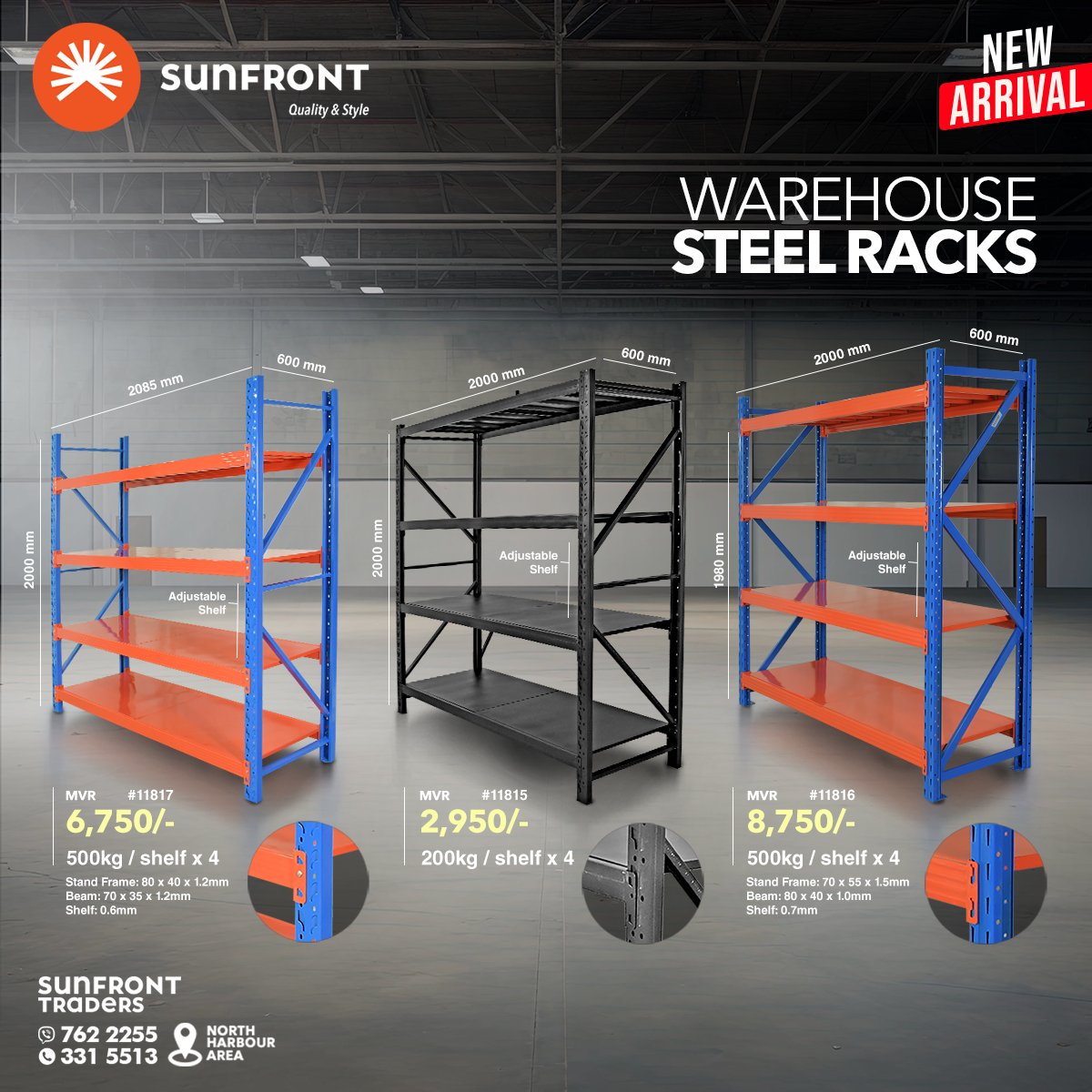 Storage solution for
✅ Home
✅ Warehouse
✅ Office

For more information please call/viber
Tel: 3315513
Hotline: 7622255

#rack #warehouserack #shelf #warehouseshelf #heavyduty #office #officestorage #homestorage #home #storage #steel #quality #durable #bestprice #sunfront