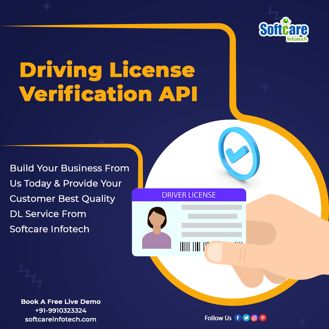 softcareinfotec's tweet image. Expand Your Business to Include Driving License Verification API with Softcare Infotech.
Free Demo Call -+91-9910323324
Visit Here:- buff.ly/3i0LXMC
#verificationapi #dlverificationapi #dlverification #verificationservices