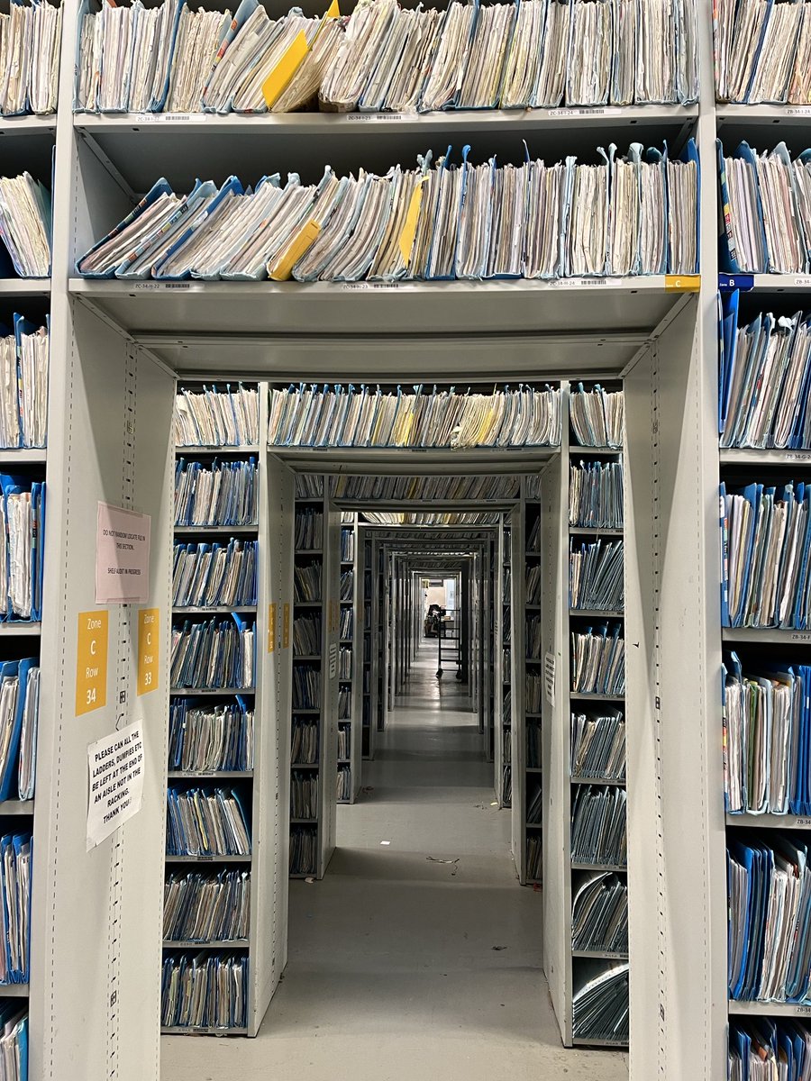 Thanks to Paul and Steve who showed me round medical records ⁦@enherts⁩ we have 77.4km of shelves.