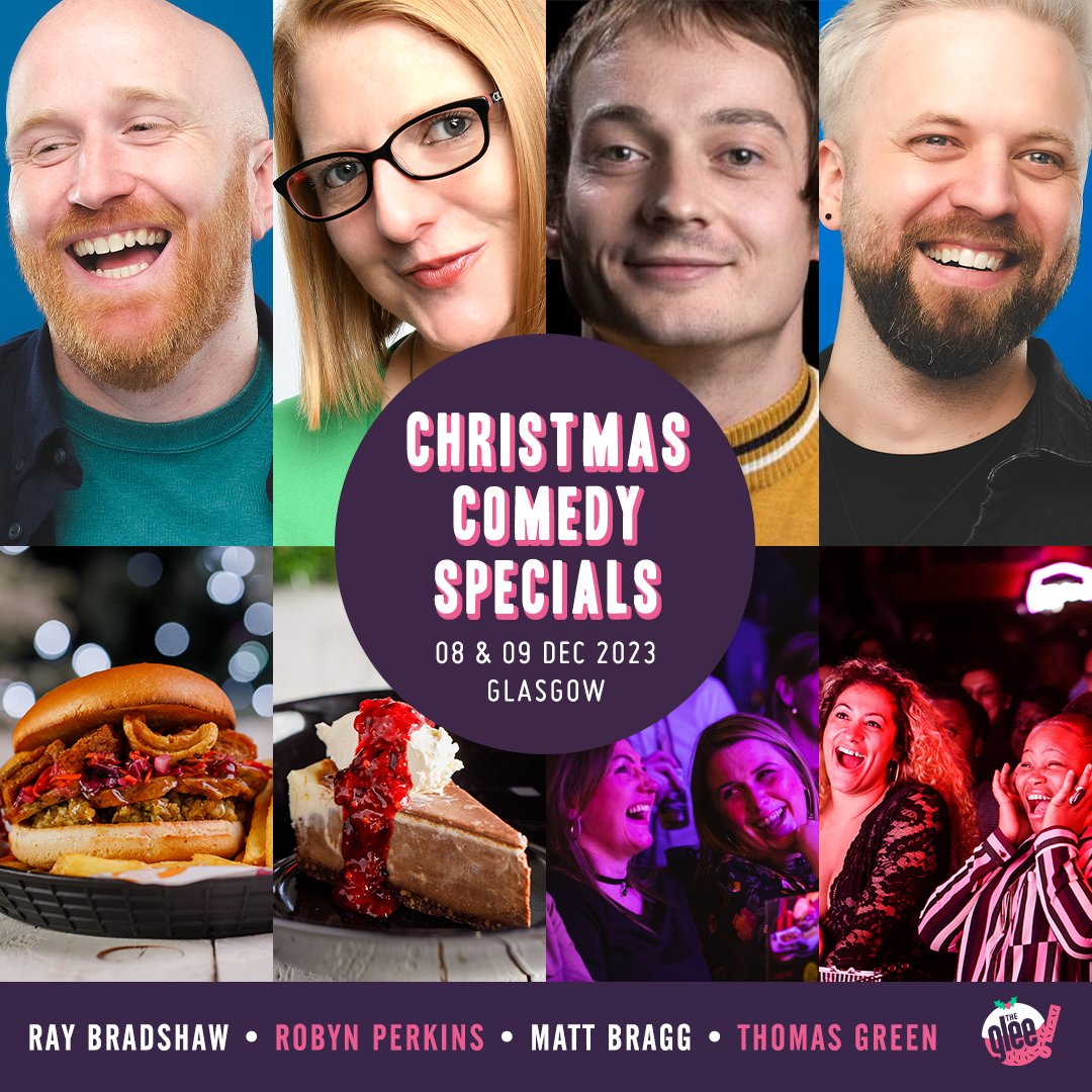 The Glee Club Glasgow (@gleeclubglasgow) on Twitter photo It's beginning to look a lot like Christmas 🎅
Join us for another round of festivities this weekend at our Christmas Comedy Specials! Our present to you is this top line-up 👇
🎁 <a href="/comedyray/">Ray Bradshaw</a>
🎁 <a href="/robynHperkins/">robyn perkins</a>
🎁 <a href="/mattbraggcomedy/">Matt Bragg</a>
🎁 <a href="/iamthomasgreen/">Thomas Green</a>
🎟 bit.ly/GlasgowChristm… It's beginning to look a lot like Christmas 🎅
Join us for another round of festivities this weekend at our Christmas Comedy Specials! Our present to you is this top line-up 👇
🎁 <a href="/comedyray/">Ray Bradshaw</a>
🎁 <a href="/robynHperkins/">robyn perkins</a>
🎁 <a href="/mattbraggcomedy/">Matt Bragg</a>
🎁 <a href="/iamthomasgreen/">Thomas Green</a>
🎟 bit.ly/GlasgowChristm…