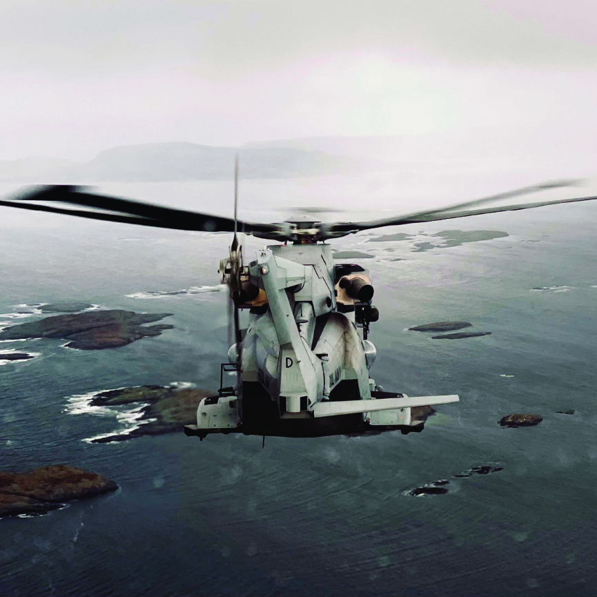 #AdventCalendar Day 4! Into the storm: A #MerlinMk4 approaches a wall of mist as it nears the rocky Norweigan coastline! #RNCalendars