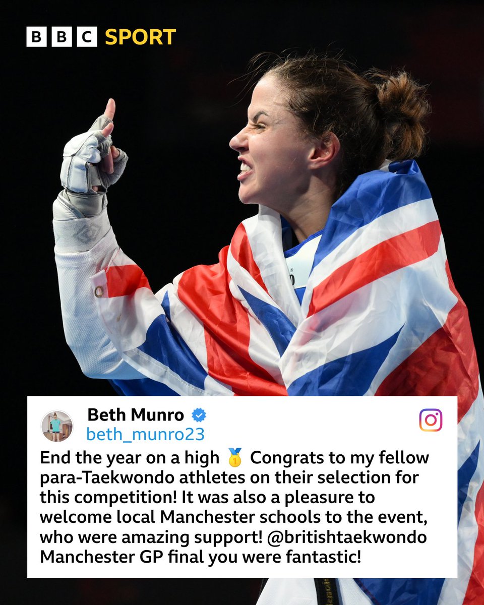 Ending the year on a high @BethMunro19 🥇 #BBCParaTaekwondo
