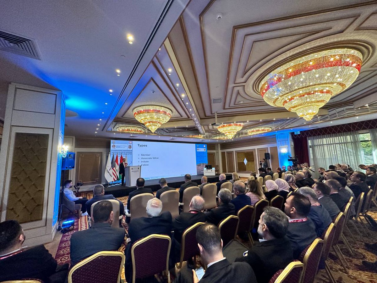 drsadiqaziz's tweet photo. Honored to be the Conference President for the 1st international conference of ACS Kurdistan Region Iraq Chapter, Featuring 34 keynote addresses and paper presentations, covering a lot of specialties, as a speaker I presented research paper on using LASER in PNS.
#ACS #Surgeons https://t.co/FJmLlndBOa