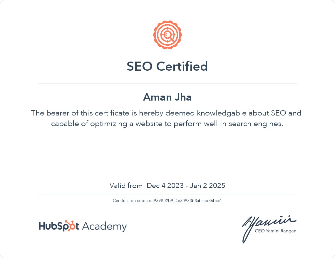 JhaAman64718's tweet photo. Thank you @EKarmaIND @mlkhattar @highereduHRY
for providing digital marketing training and I learned different modules of digital marketing. I am also thankful to @HubSpotAcademy for providing certificate to me.
#EKarma #Semrush #semrushacadmy #seo #Hubspot https://t.co/AyRtLYdjVH