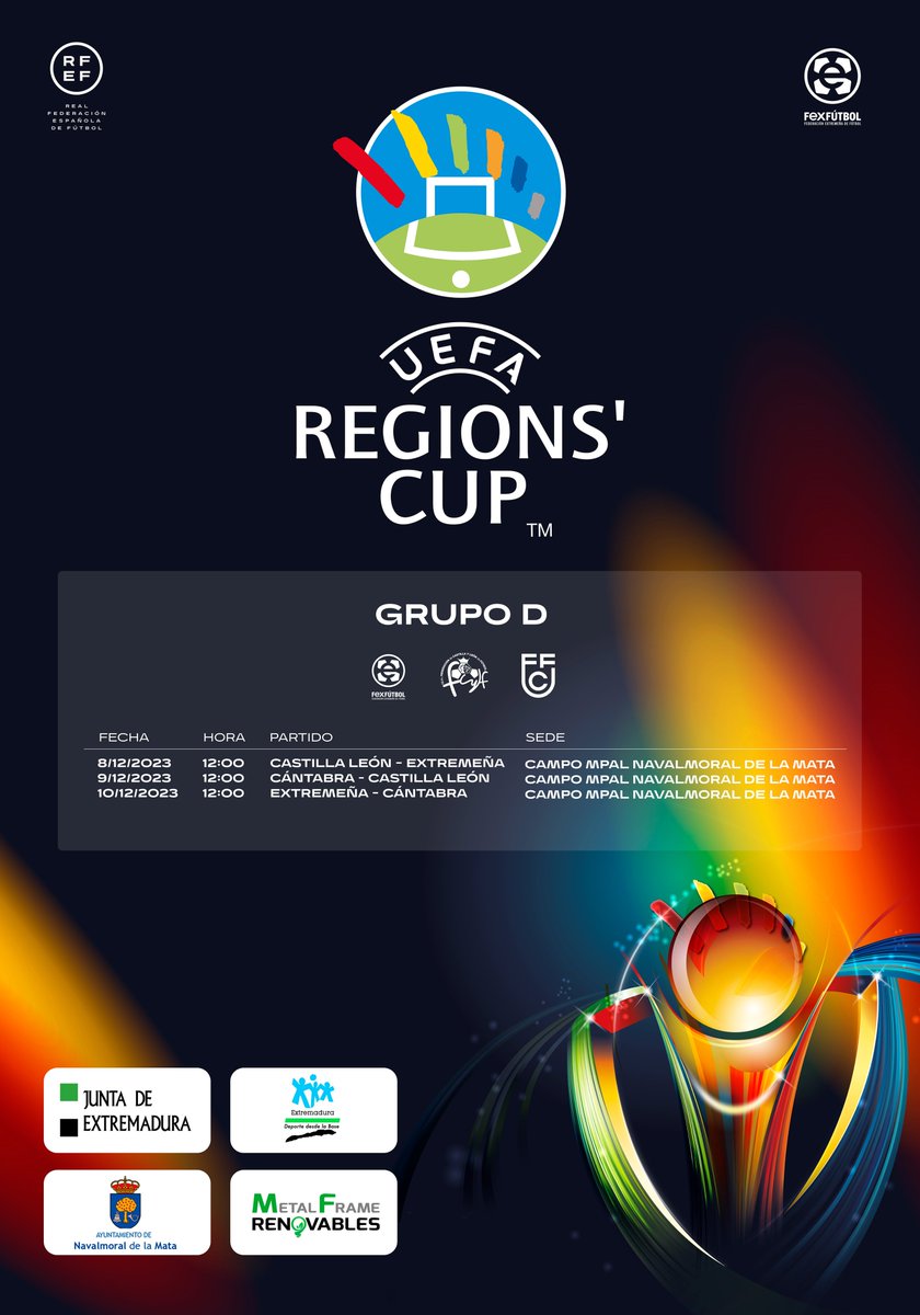 💚🤍🖤 | #SelecciónExtremeña |

📌Estos son los elegidos para defender la camiseta de #Extremadura en la fase previa de #CopaRegionesUEFA🏆 que se celebra en 📍Navalmoral de la Mata del 8 al 10 de diciembre.

🗣¡Os esperamos!

#SomosFEXFUTBOL
#VamosExtremeña