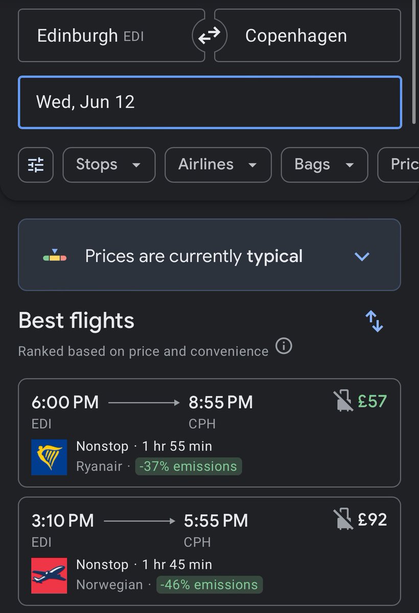 maksinkster's tweet photo. @ScotlandStewart @easyJet @EURO2024 Flights to Copenhagen are relatively cheap if folk are interested in that route, would recommend flights to non-qualified countries as well. https://t.co/88cmyMxbDp