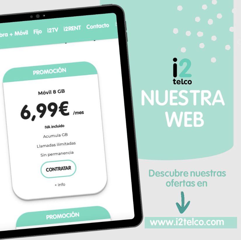 Empieza tú Lunes de la mejor manera posible 🚀 
✅Llamadas ilimitadas hasta 3000 minutos 
✅Sin permanencia
✅Llamadas a móviles y fijos nacionales
✅Precio definitivo y para siempre
✅Roaming 4G + a máxima velocidad 

💬📲681 957 937 (Teléfono o WhatsApp)
i2telco.com