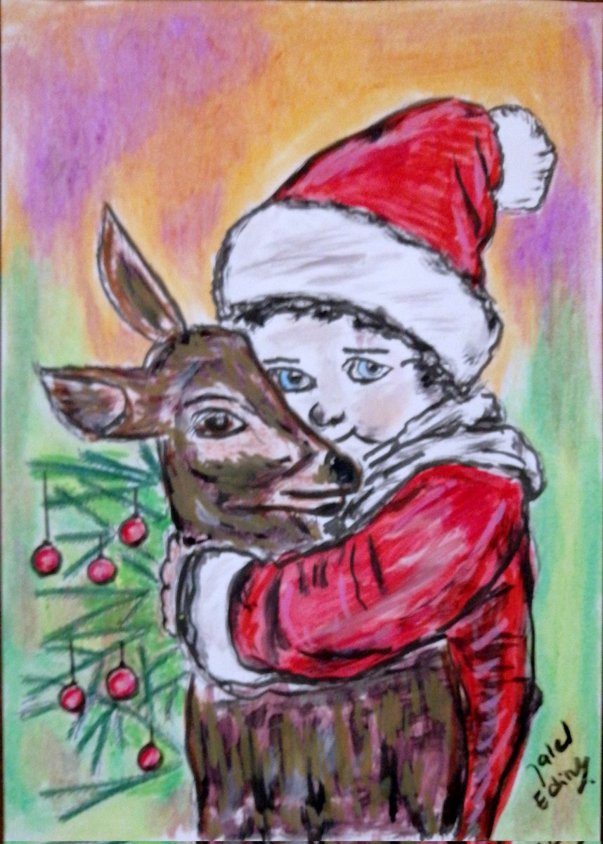 'Christmas to love and share' markers and pastels drawing by jaleledineart.
Happy holidays everyone 🎁 🎁 🎁.
#art #dailyart #artwork #jaleledineart #drawing #markerdrawing #pastelart #christmas #holidays #lovechristmas