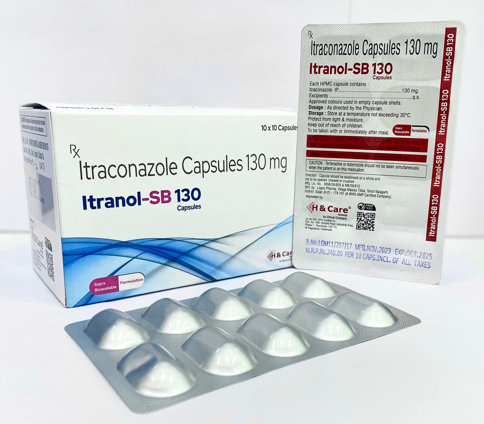 Itrolan Injection Itranol ITRAQUE 100 Itroconazole 100mg Capsule With Monocarton, 10*1*4