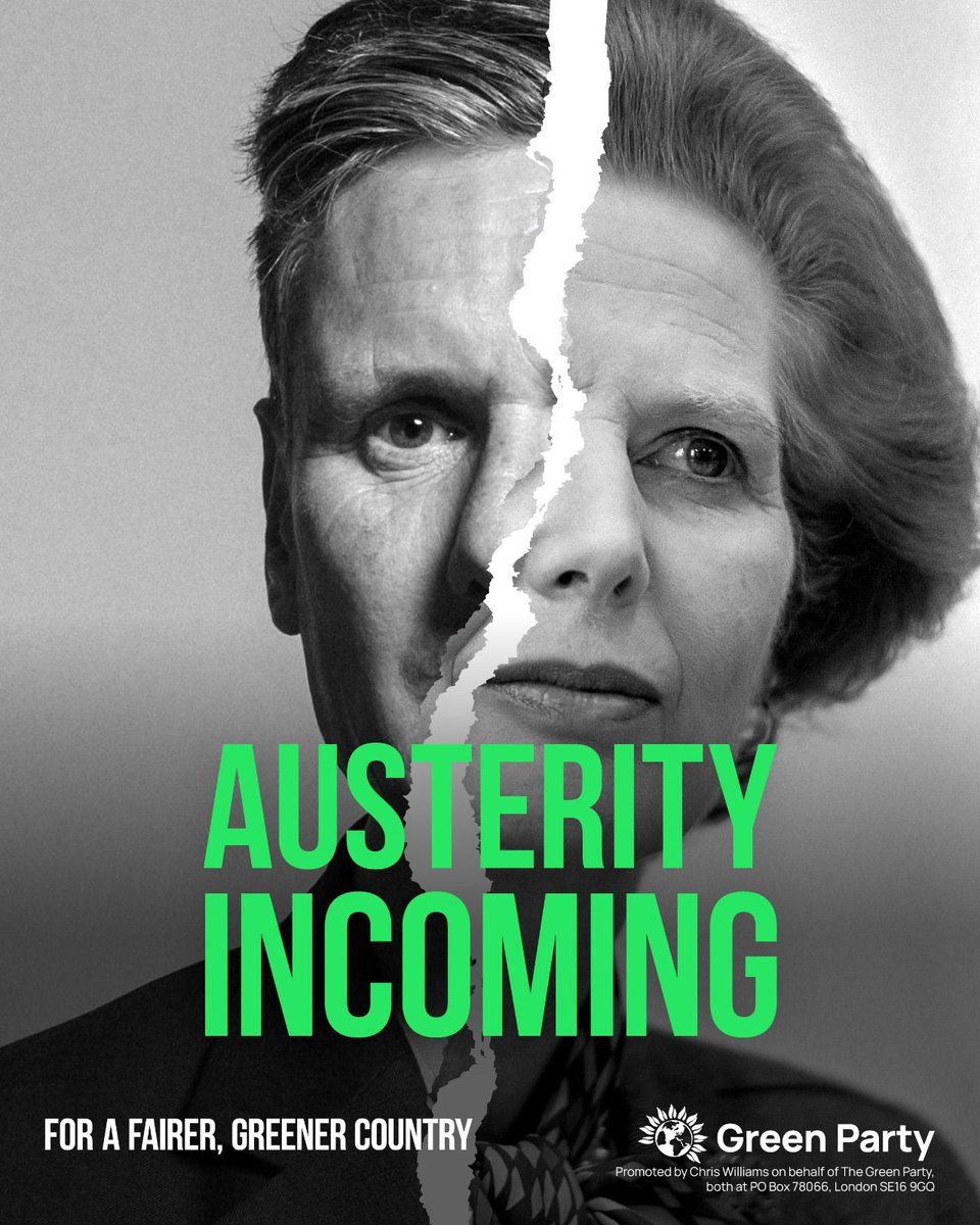 😳 So Starmer's not for turning... unless of course it's a U-turn. His praise of Margaret Thatcher gives us an insight into the approach of a future Labour government... 💚 We need more Green MPs in Parliament to make the case for proper investment in a fairer, greener country.