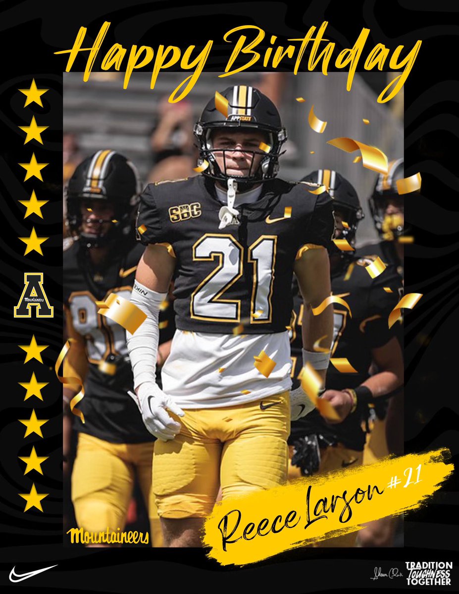 App State Football (@appstate_fb) on Twitter photo Happy Birthday to <a href="/MichaelLeeHugh1/">Michael Hughes</a> (yesterday) and <a href="/ReeceLarson_10/">REECE LARSON</a> (today)!
We hope you have a great day 🥳
#GoApp #AppFamily Happy Birthday to <a href="/MichaelLeeHugh1/">Michael Hughes</a> (yesterday) and <a href="/ReeceLarson_10/">REECE LARSON</a> (today)!
We hope you have a great day 🥳
#GoApp #AppFamily