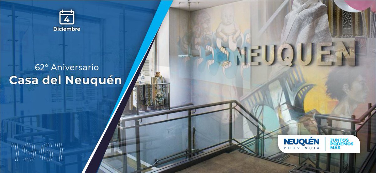 OmarGutierrezOk's tweet image. Celebramos 🎉 62 años de representación oficial del gobierno provincial en la ciudad autónoma de Buenos Aires mediante la Casa del Neuquén.
🤝 Un enlace con el gobierno nacional y
📢 una herramienta de difusión de actividades culturales, productivas y turísticas de la provincia.