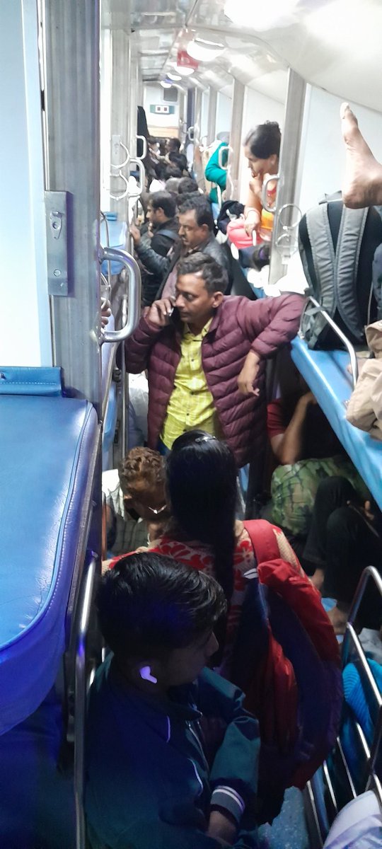 Reviewbaaz's tweet photo. Traveling in Poorva Express 12303
This is coach B3, Seat No. 53
Worse situation we are facing, even unable to go to washroom.
@RailMinIndia @AshwiniVaishnaw @PMOIndia 
Please have some concern. https://t.co/fcY8SUZEj7