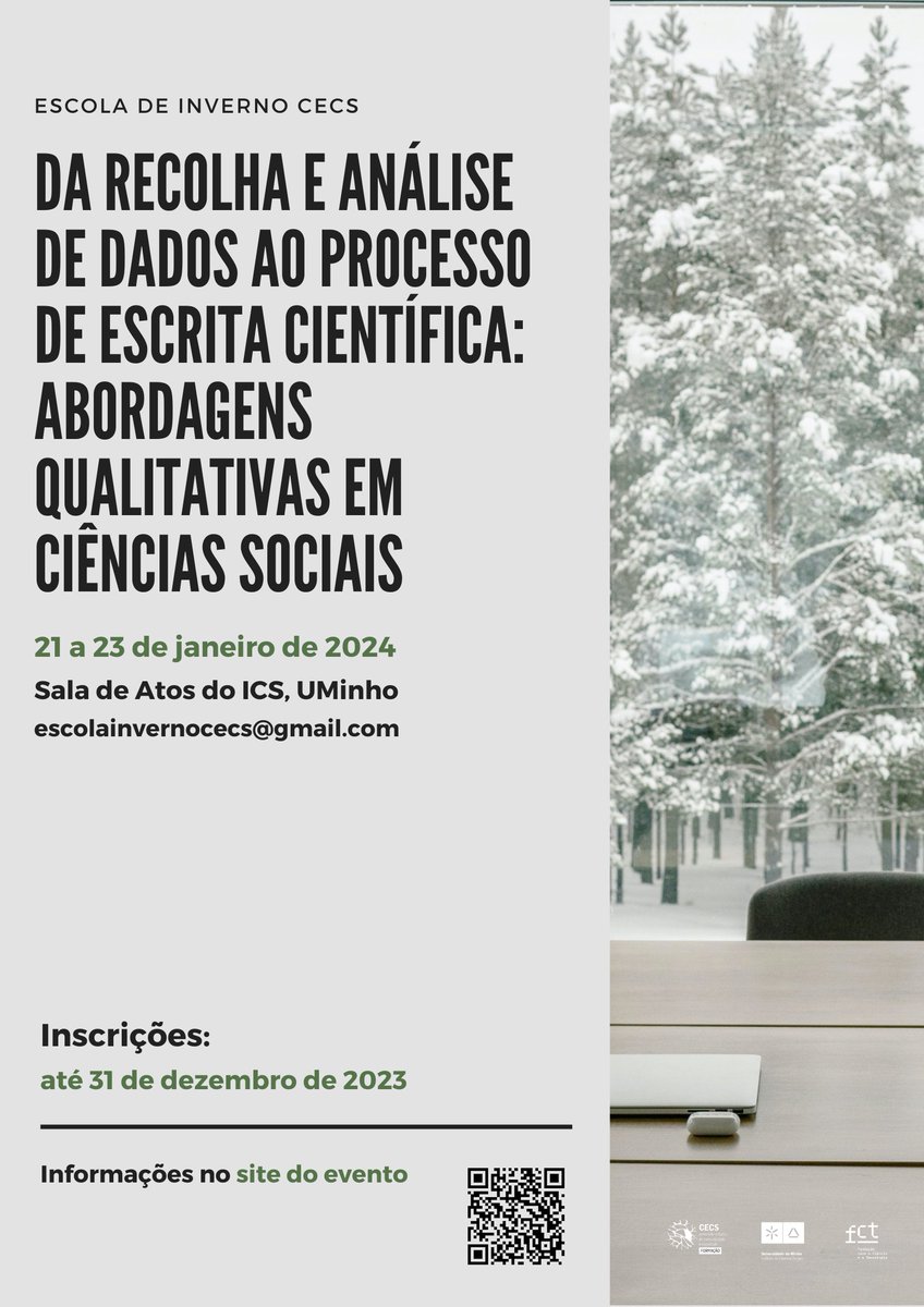 CECS_UMinho's tweet photo. 📅 Até 31 de dezembro

❄️Chamada de trabalhos para Escola de Inverno do CECS❄️

Mais info. 👉 https://t.co/34c0e2OaVj

#CECS #CECSformacao #produzirconhecimento #construircomunidade https://t.co/mo4SlcBhxM