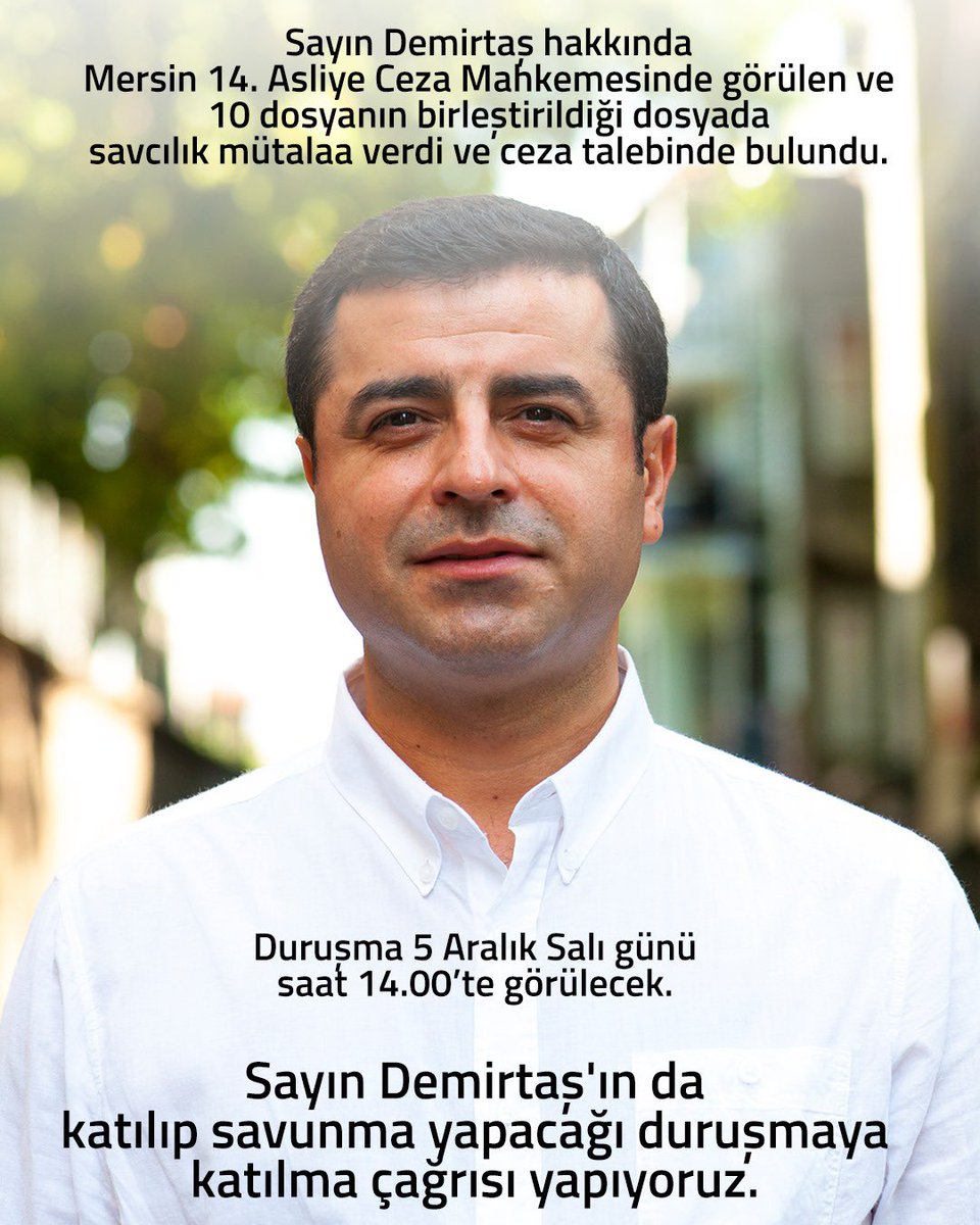 avalibozan's tweet photo. Yarın saat 14.00’da HDP eski Eş Genel Başkanımız Selahattin Demirtaş’ın #Mersin 14. Asliye Ceza Mahkemesinde duruşması görülecektir. Tüm halkımızı yarın eski Başkanımız Selahattin Demirtaş’ın SEGBİS’le katılacağı duruşma saatinde Mersin Adliyesi’ne bekliyoruz. Birlikte güçlüyüz. https://t.co/gagjHj0pwc