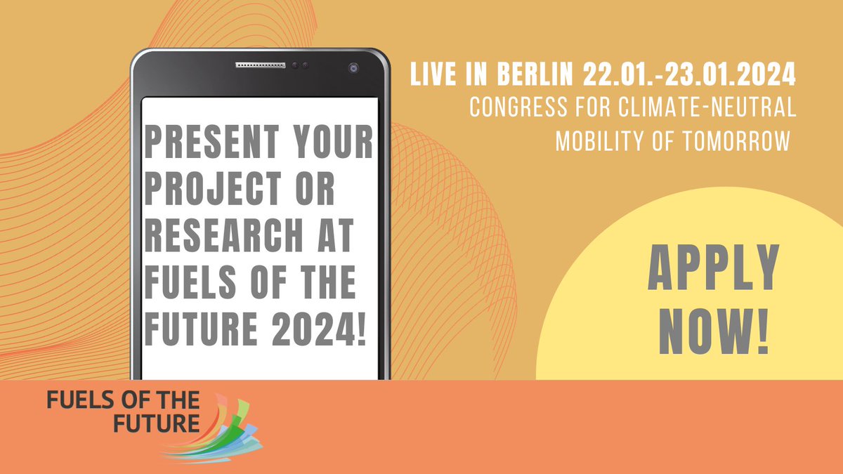 Students + Young Scientists! We want you for @FuelOfTheFuture, the 21st Intern. Reneable Energy Congress, Jan 22nd, 2024 in Berlin.  Young scientists working in the field of sustainable fuels + terchnologies research are cordially invited to participate. 
fuels-of-the-future.com/Nachwuchsfoerd…