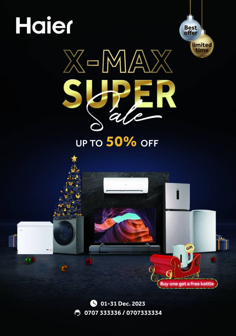 HaierUganda's tweet photo. Spread the Cheer with HaierUganda x-mas Offer from 1st -15th December ! Make this Holiday season Unforgettable with the haier gift Unbeatable Discount.
#HurryTheOfferEndsSoon
Find us at our showroom opposite total petrol station
Call/WhatsApp 0707333334/0707333336 https://t.co/JAFM2XXclU