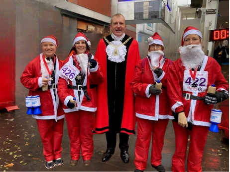 CWJltd's tweet photo. Some of the CWJ team took part in the Orpington Santa Dash yesterday, and what great fun they had. Well done @Orpington1st, for organising it so well. We’ll be back next year! #orpington #LBofBromley #ProudOfBromley https://t.co/kVkkaY7UyF