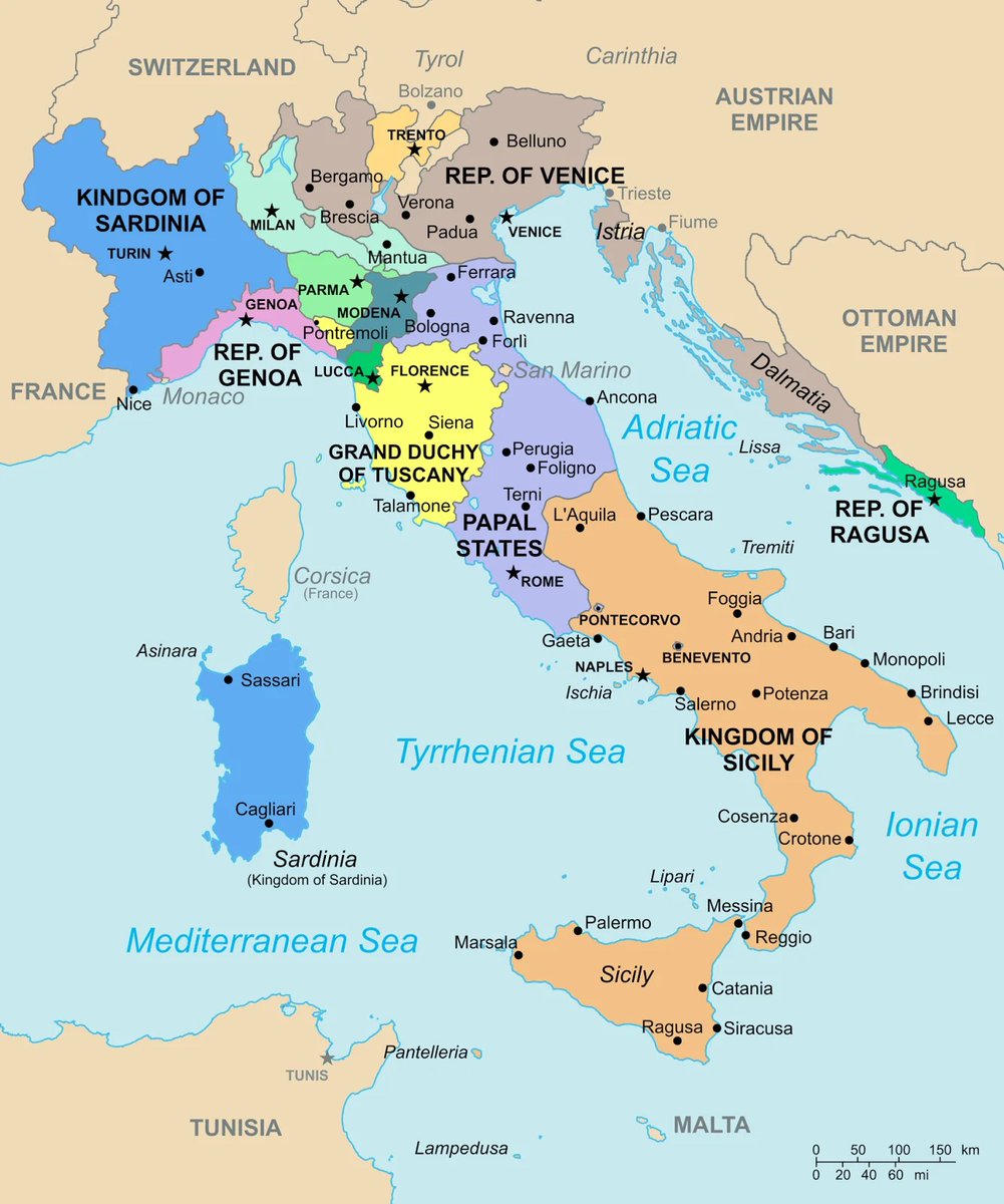 Map of Italy in 1796