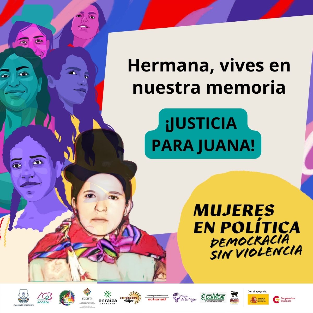 CoordinadoraBO's tweet photo. 📢Hoy será la audiencia conclusiva sobre este caso en el Tribunal de Sentencia 4to en lo Penal, a partir de las 09.00.
¡Hace 11 años que esperamos justicia!
#JusticiaParaJuana
#SentenciaYa!
#SinMujeresNoEsDemocracia https://t.co/ez20fE2UWe
