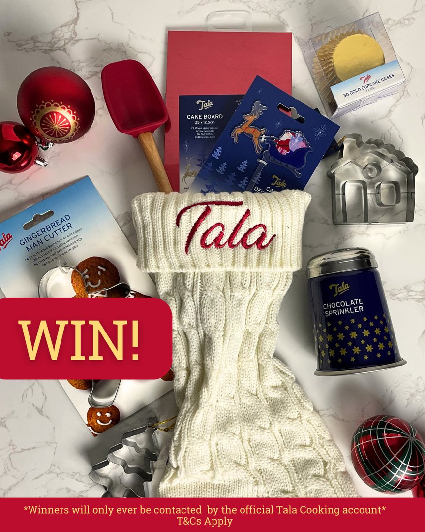 TalaCooking's tweet photo. To celebrate the festive season, we are giving away a Tala Christmas stocking filled with lots of baking goodies to 3 lucky winners! 🎁✨ 

🌟To enter for a chance to win! 🌟 

🎀LIKE this post 
🎀FOLLOW @TalaCooking
🎀TAG a friend to share the Christmas spirit!

T&amp;Cs Apply. https://t.co/jXvUh3Cdbc