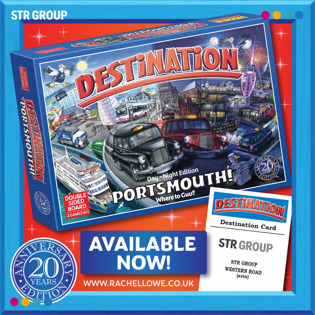 We're excited to receive our copy of the 20th-anniversary special edition of the board game "Destination Portsmouth", featuring the amazing STR Group!
 
It's in stock now, just in time for Christmas and will make the perfect gift! Order now - rachellowe.co.uk