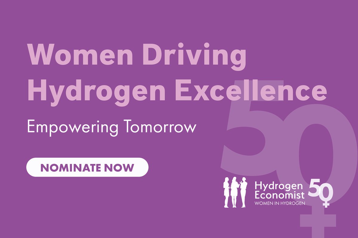 ✨Nominations for the Women in #Hydrogen 50 are now open!
Share the nomination form with your friends and colleagues!
Nominate here: ow.ly/VbE050QeYCZ
#WomenInHydrogen50 #WIH #WIH50
