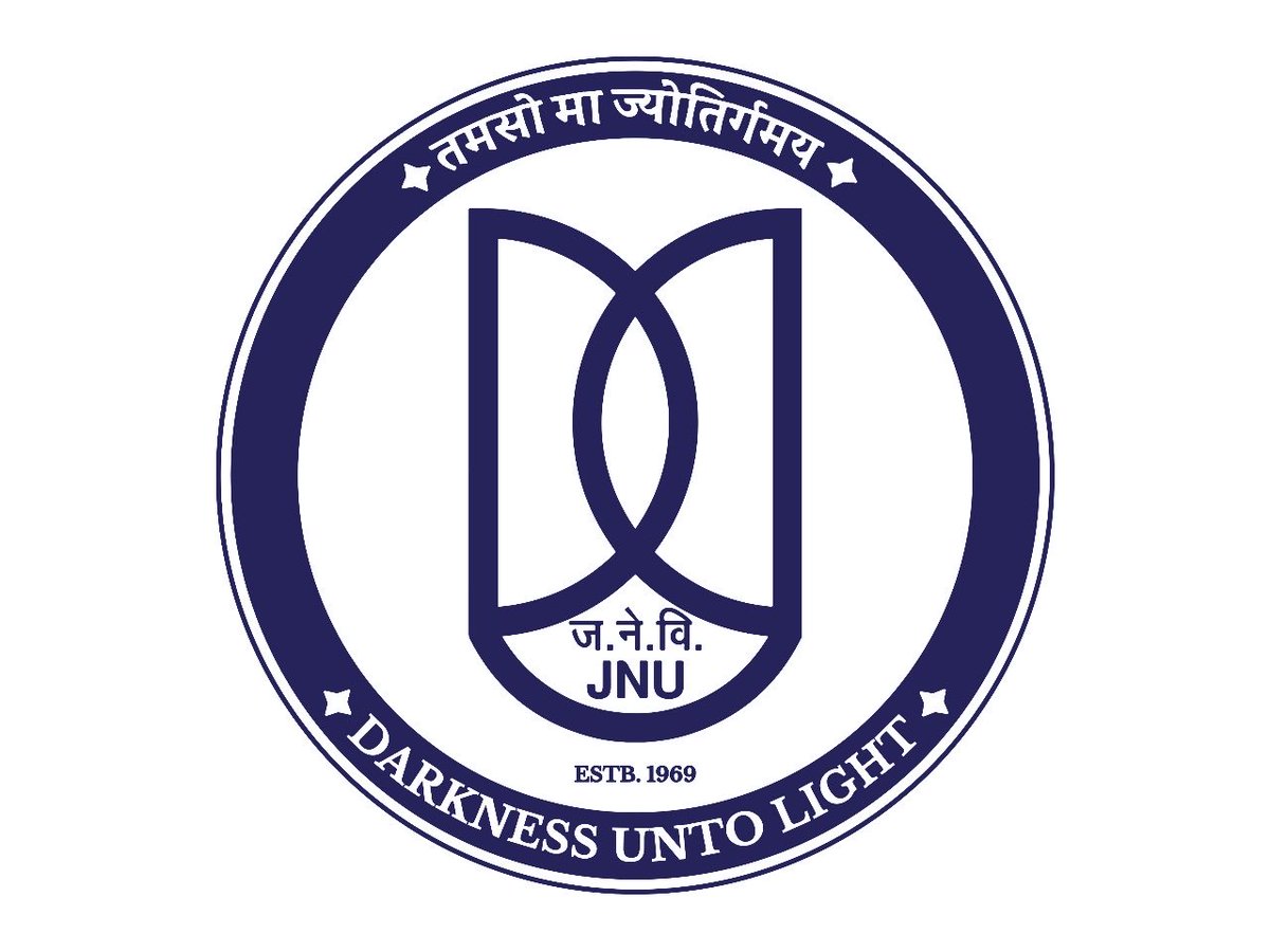 JNU_official_50's tweet photo. JNU logo so well thought symbolizes lotus bud and a lamp. The motto is universal as well as unique to the Bharatiya civilization. 

@rashtrapatibhvn @narendramodi https://t.co/a7jlalWc7E