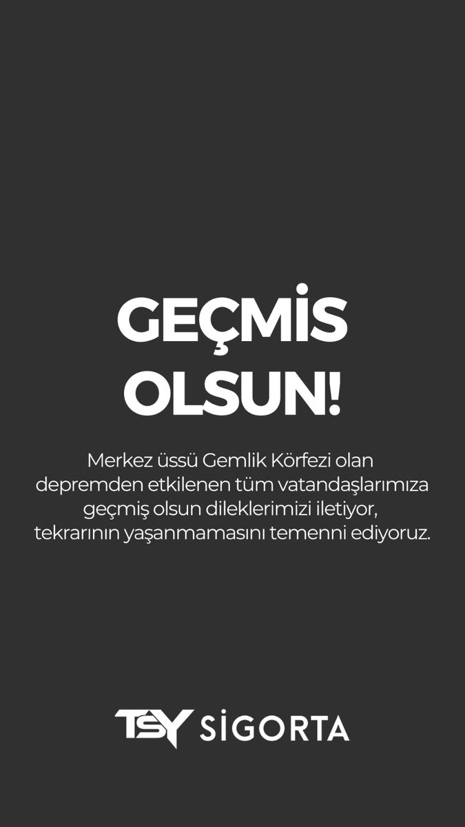 Geçmiş olsun.
#deprem #GemlikKörfezi