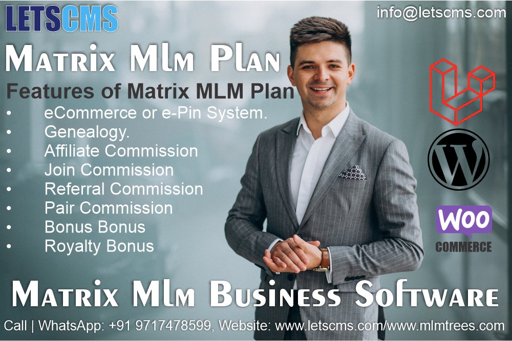 letscms's tweet image. Best #Matrix MLM Software for EPin and Ecommerce By #LETSCMS
mlmtrees.com
Matrix MLM software refers to a type of multi-level marketing (MLM) structure where members are organized in a matrix usually in a fixed width and depth
#matrixmlmsoftware #matrixmlm #woocommerce